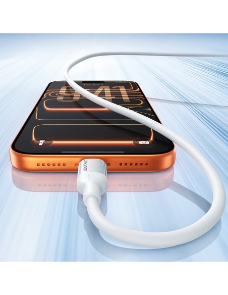 
„Lively“ serijos 3A USB-A - USB-C laidas 1,2 m - baltas
