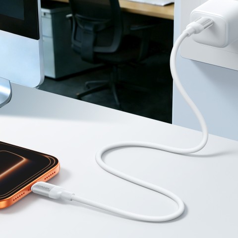 
„Lively“ serijos 3A USB-A - USB-C laidas 1,2 m - baltas
