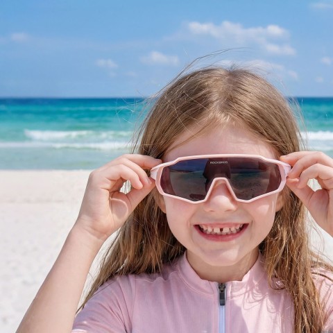 
Fotochrominiai dviračių akiniai vaikams su UV400 apsauga – rožiniai
