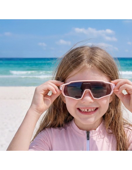 
Fotochrominiai dviračių akiniai vaikams su UV400 apsauga – rožiniai

