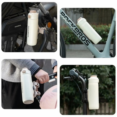 
Terminis butelis su magnetiniu laikikliu ir tvirtinimo dirželiu 700 ml - smėlio spalvos
