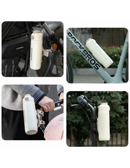 
Terminis butelis su magnetiniu laikikliu ir tvirtinimo dirželiu 700 ml - smėlio spalvos
