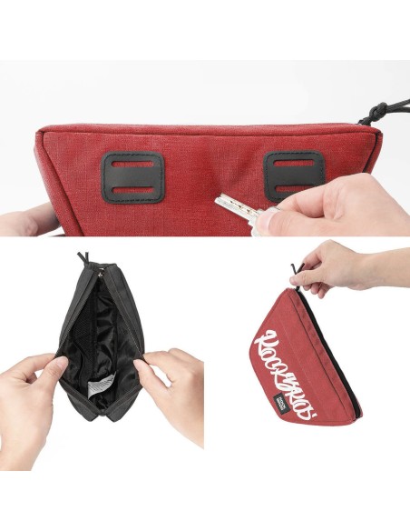 
Trapecijos formos dviračio vairo krepšys 0,7 l - raudonas
