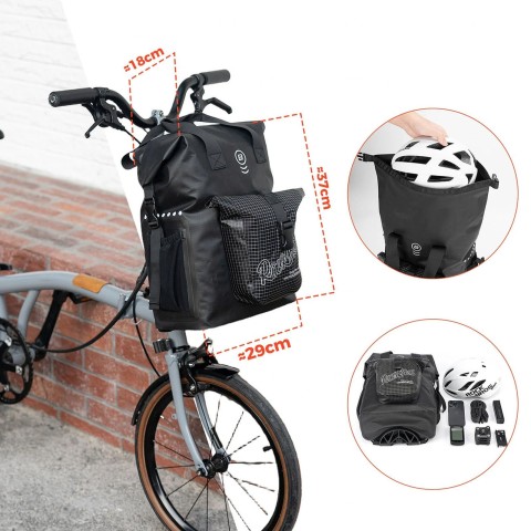
Vairo krepšys „Brompton 18L“ sulankstomo dviračio – juodas
