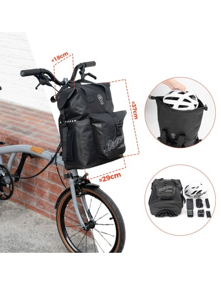 
Vairo krepšys „Brompton 18L“ sulankstomo dviračio – juodas

