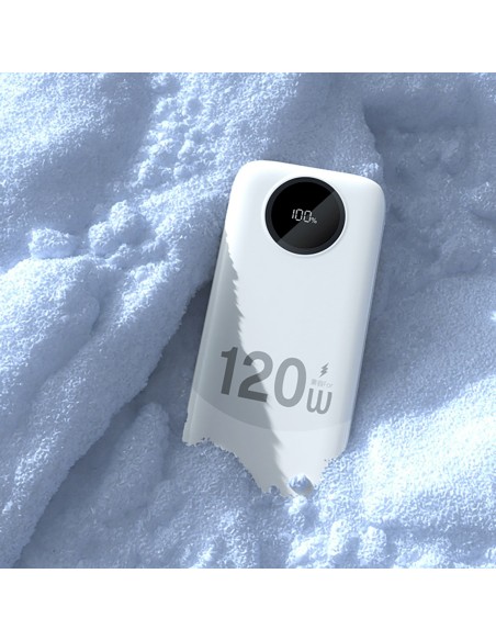 
K13 10000mAh 22.5W išorinė baterija su integruotu laidu – balta
