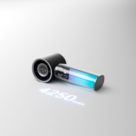 
Mini nešiojamas ventiliatorius su 4250 mAh USB-C įkrovimu – juodas

