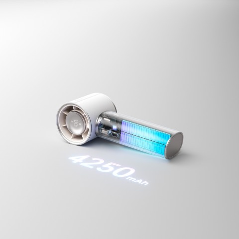 
Mini nešiojamas ventiliatorius su 4250 mAh USB-C įkrovimu – baltas
