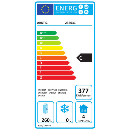 1 durų nerūdijančio plieno šaldymo spinta 0-8C 400 l 157 W biudžeto eilutė - Hendi 236031