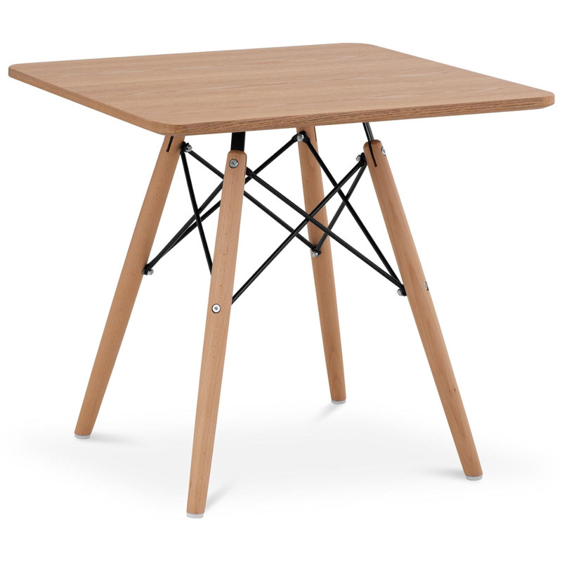 Stalas kvadratinis stalas su medinėmis kojomis universalus maks.150kg 60x60cm