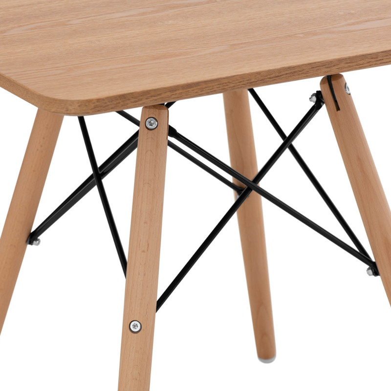 Stalas kvadratinis stalas su medinėmis kojomis universalus maks.150kg 60x60cm