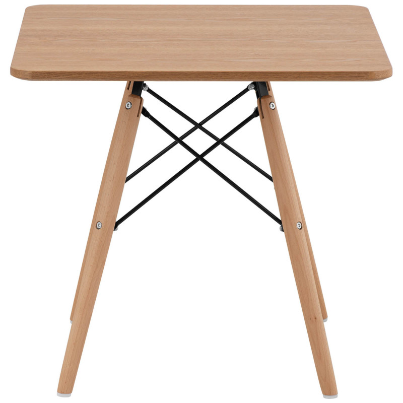 Stalas kvadratinis stalas su medinėmis kojomis universalus maks.150kg 60x60cm