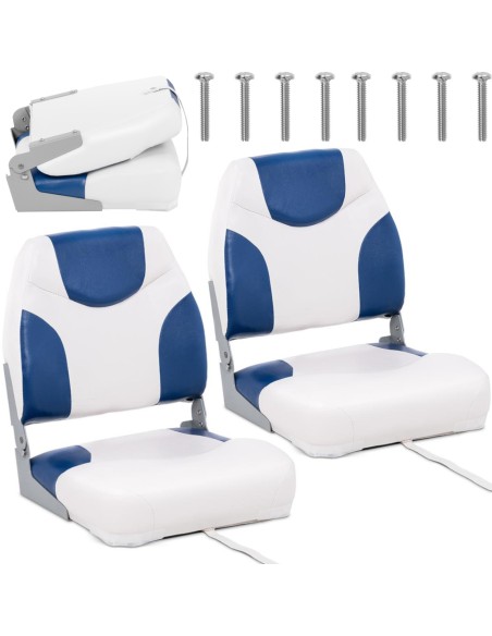 Fotelio sulankstoma sėdynė motorinei valčiai 50 x 42 x 51 cm baltai mėlyna 2 vnt. Fotelio sulankstoma sėdynė motorinei valčiai 50 x 42 x 51 cm baltai mėlyna 2 vnt.