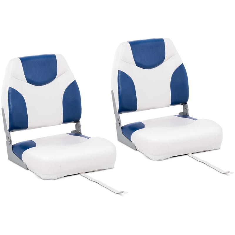 Fotelio sulankstoma sėdynė motorinei valčiai 50 x 42 x 51 cm baltai mėlyna 2 vnt.