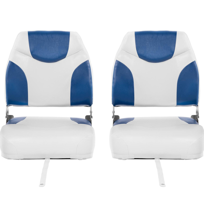 Fotelio sulankstoma sėdynė motorinei valčiai 50 x 42 x 51 cm baltai mėlyna 2 vnt.