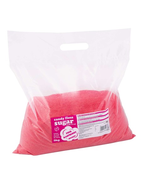 Spalvingas cukraus vatos raudonųjų aviečių skonio cukrus 5kg Spalvingas cukraus vatos raudonųjų aviečių skonio cukrus 5kg