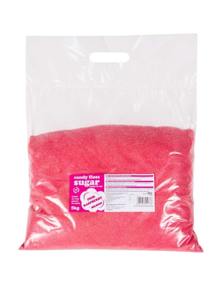 Spalvingas cukraus vatos raudonųjų aviečių skonio cukrus 5kg Spalvingas cukraus vatos raudonųjų aviečių skonio cukrus 5kg