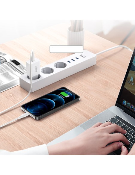 USB Type C 20W PowerDelivery 3A sieninis įkroviklis + MFI USB Type Clightning kabelis 1,2m baltas USB Type C 20W PowerDelivery 3A sieninis įkroviklis + MFI USB Type Clightning kabelis 1,2m baltas