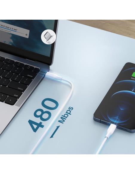 USB Type C 20W PowerDelivery 3A sieninis įkroviklis + MFI USB Type Clightning kabelis 1,2m baltas USB Type C 20W PowerDelivery 3A sieninis įkroviklis + MFI USB Type Clightning kabelis 1,2m baltas
