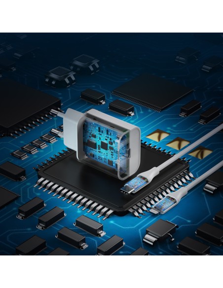 USB Type C 20W PowerDelivery 3A sieninis įkroviklis + MFI USB Type Clightning kabelis 1,2m baltas USB Type C 20W PowerDelivery 3A sieninis įkroviklis + MFI USB Type Clightning kabelis 1,2m baltas