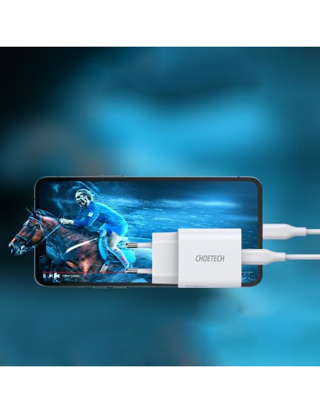 USB Type C 20W PowerDelivery 3A sieninis įkroviklis + MFI USB Type Clightning kabelis 1,2m baltas USB Type C 20W PowerDelivery 3A sieninis įkroviklis + MFI USB Type Clightning kabelis 1,2m baltas