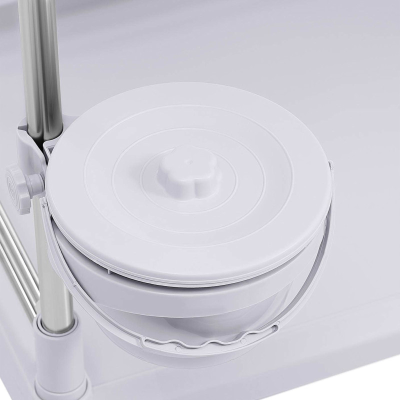 Kosmetinių procedūrų laboratorinis vežimėlis 2 lentynos 1 stalčius 71 x 64 x 91 cm 20 kg