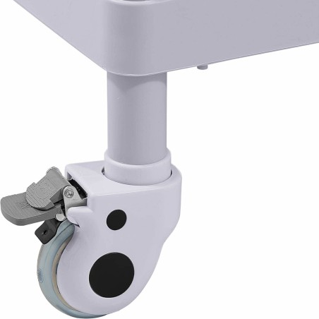 Kosmetinių procedūrų laboratorinis vežimėlis 2 lentynos 1 stalčius 71 x 64 x 91 cm 20 kg