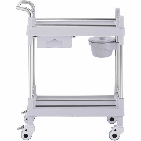 Kosmetinių procedūrų laboratorinis vežimėlis 2 lentynos 1 stalčius 71 x 64 x 91 cm 20 kg