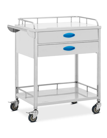 Kosmetinio gydymo laboratorinis vežimėlis STEEL 2 lentynos 2 stalčiai 70 x 43 x 87 cm 40 kg