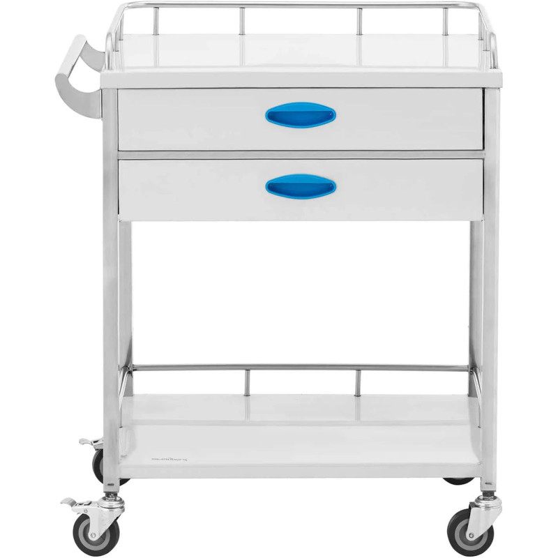 Kosmetinio gydymo laboratorinis vežimėlis STEEL 2 lentynos 2 stalčiai 70 x 43 x 87 cm 40 kg