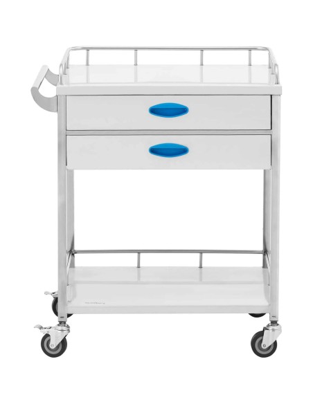 Kosmetinio gydymo laboratorinis vežimėlis STEEL 2 lentynos 2 stalčiai 70 x 43 x 87 cm 40 kg