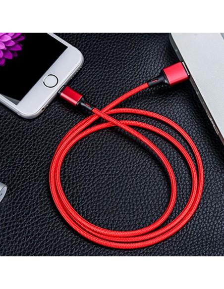 Kabelis USB laidas Iphone Lightning 2.4A 2m raudonas Kabelis USB laidas Iphone Lightning 2.4A 2m raudonas