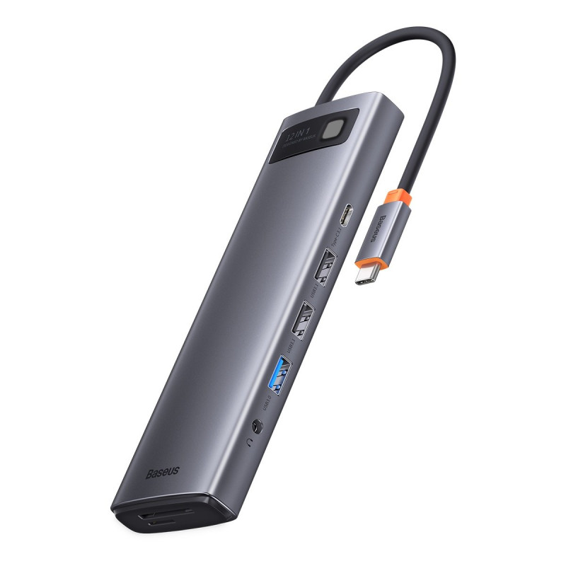 Daugiafunkcis HUB 12in1 USB-C HDMI DP USB-C mini lizdas 3,5 mm RJ45 SD