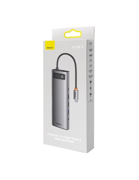 Daugiafunkcis HUB 12in1 USB-C HDMI DP USB-C mini lizdas 3,5 mm RJ45 SD Daugiafunkcis HUB 12in1 USB-C HDMI DP USB-C mini lizdas 3,5 mm RJ45 SD
