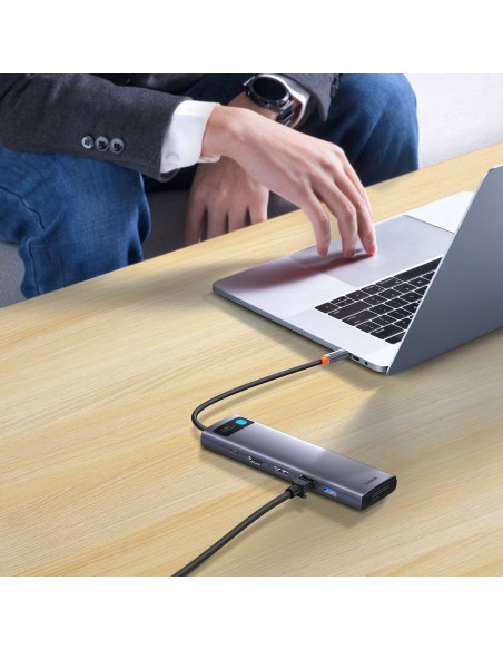 Daugiafunkcis HUB 12in1 USB-C HDMI DP USB-C mini lizdas 3,5 mm RJ45 SD Daugiafunkcis HUB 12in1 USB-C HDMI DP USB-C mini lizdas 3,5 mm RJ45 SD