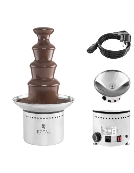 Fondue fontanas iš plieno, 4 aukštų, 230W Fondue fontanas iš plieno, 4 aukštų, 230W