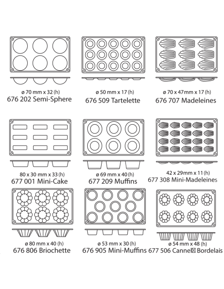 Nelipnios silikoninės formos kepimui iki 260C TORTALETTE 176x300mm GN1/3 - Hendi 676509 Nelipnios silikoninės formos kepimui iki 260C TORTALETTE 176x300mm GN1/3 - Hendi 676509