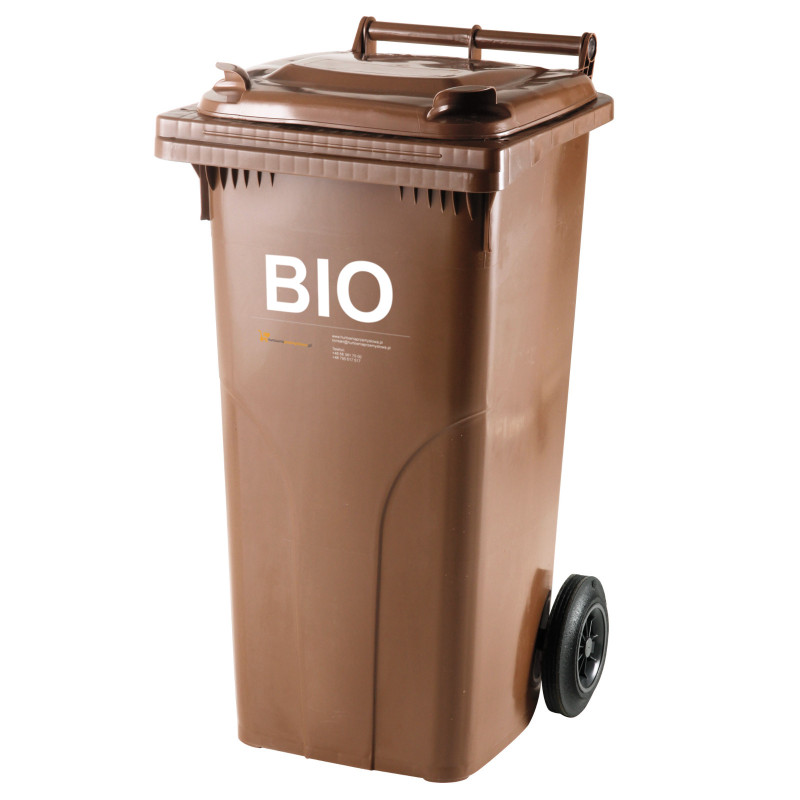 Šiukšliadėžė BIO atliekoms ir maisto atliekoms SERTIFIKATAI Europlast Austria - ruda 120L