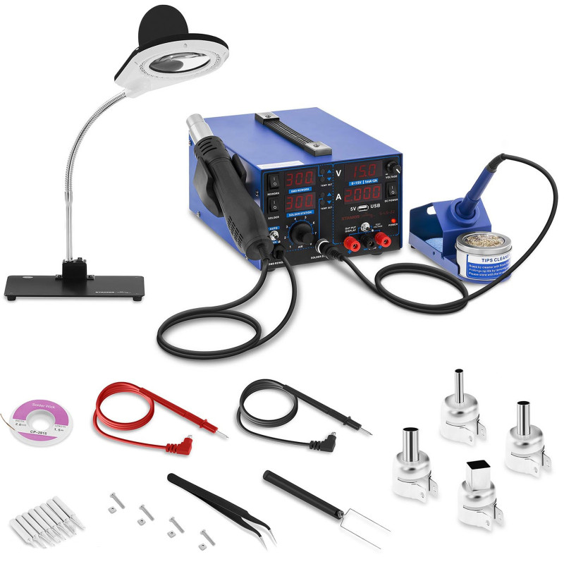 Profesionali litavimo stotelė su didinamąja lempa 3in1 USB Stamos Soldering S-LS-22