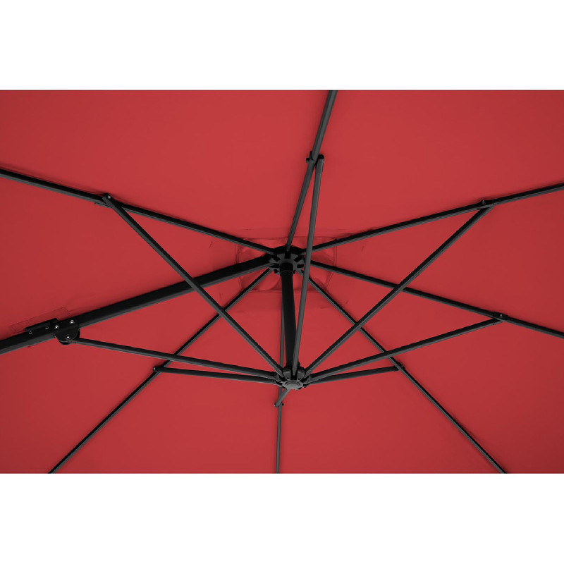 Šoninis sodo skėtis ant kvadratinės rankos, 250 x 250 cm, kaštoninės spalvos