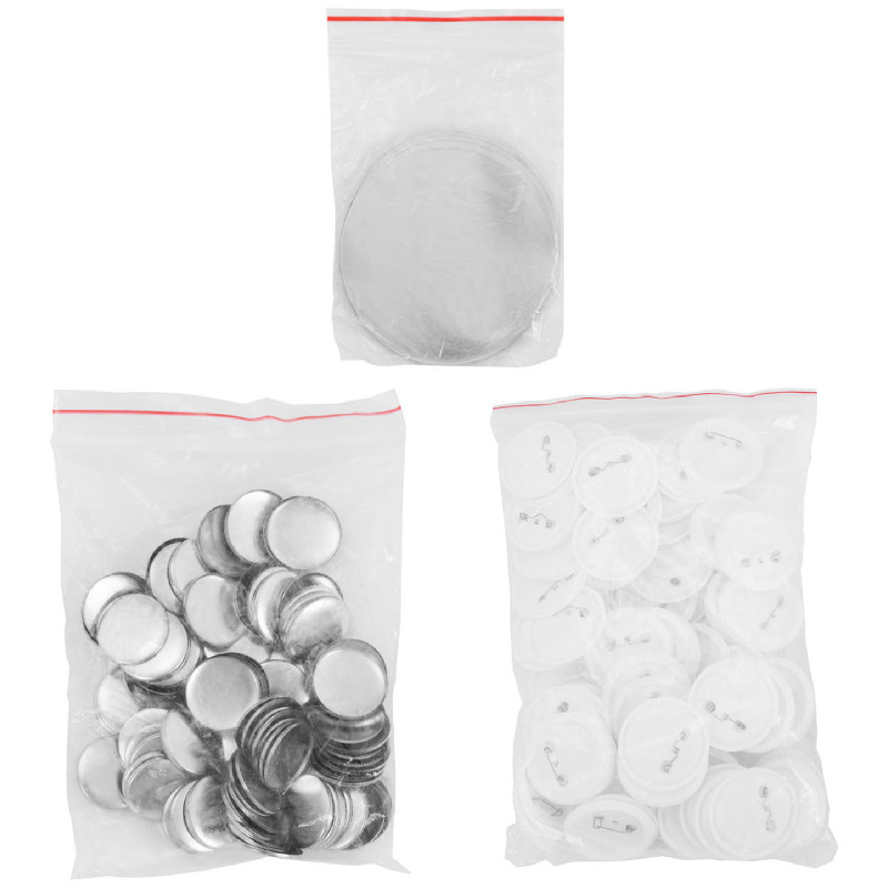 Mygtukų smeigtukų rinkinys 100 vnt. 58 mm juodos spalvos
