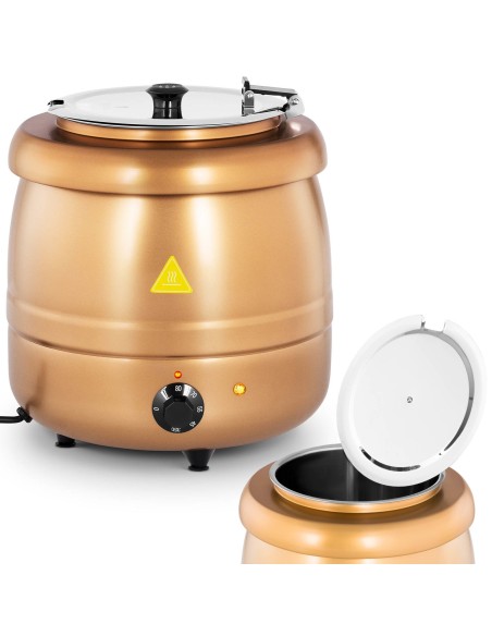 Virdulys elektrinis nerūdijančio plieno cool-touch termosas sriubai 400 W 10 l 35-80C aukso Virdulys elektrinis nerūdijančio plieno cool-touch termosas sriubai 400 W 10 l 35-80C aukso