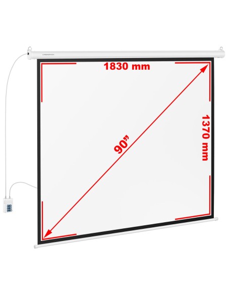 Projekcinis ekranas elektrinis sieninis lubos matinis baltas 90'' 189x143 cm 4:3 Projekcinis ekranas elektrinis sieninis lubos matinis baltas 90'' 189x143 cm 4:3