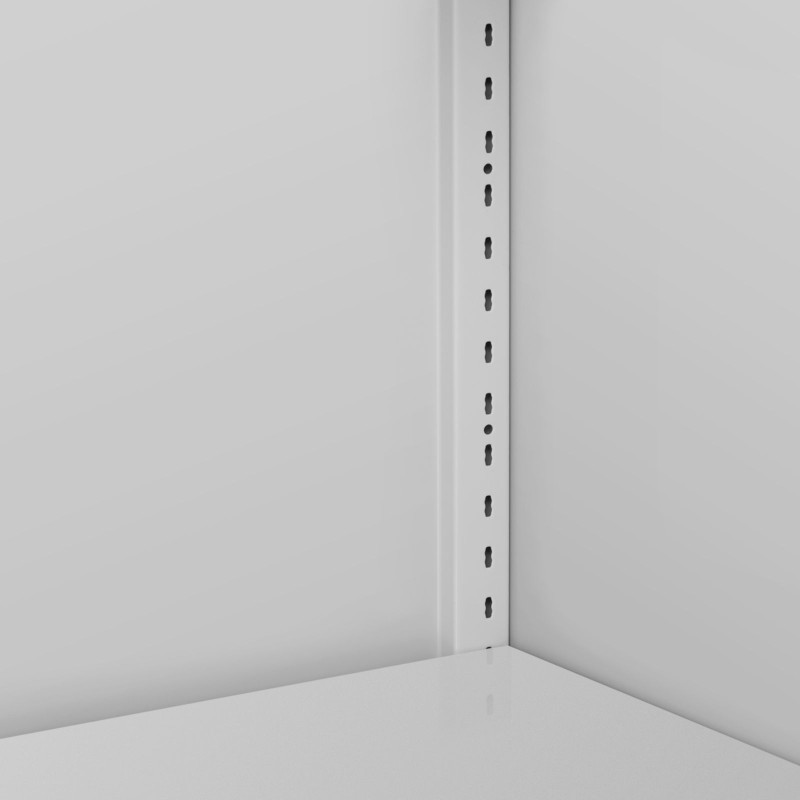 Metalinė biuro spintelė dokumentams, segtuvams, 4 lentynos, aukštis 195 cm, PILKA