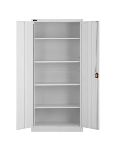 Metalinė biuro spintelė dokumentams, segtuvams, 4 lentynos, aukštis 195 cm, PILKA Metalinė biuro spintelė dokumentams, segtuvams, 4 lentynos, aukštis 195 cm, PILKA