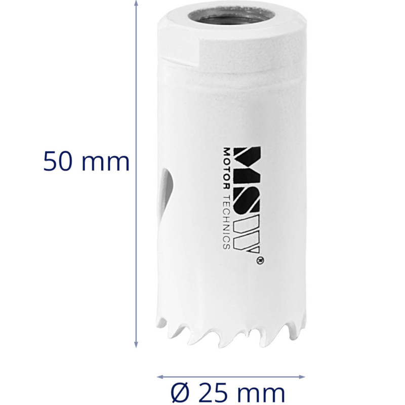 Dviejų metalų skylių pjūklo grąžtas metaliniam medienos plastikui sk. 25 mm