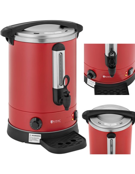 Warnik vandens šildytuvas su dvigubomis sienelėmis ir kanalizacija 13,5 L 2500 W raudona Warnik vandens šildytuvas su dvigubomis sienelėmis ir kanalizacija 13,5 L 2500 W raudona