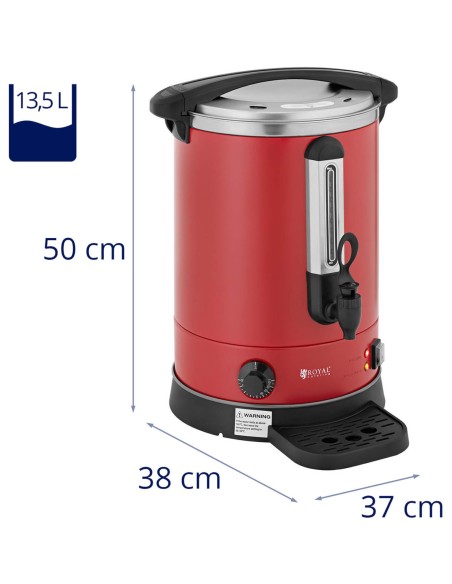 Warnik vandens šildytuvas su dvigubomis sienelėmis ir kanalizacija 13,5 L 2500 W raudona Warnik vandens šildytuvas su dvigubomis sienelėmis ir kanalizacija 13,5 L 2500 W raudona