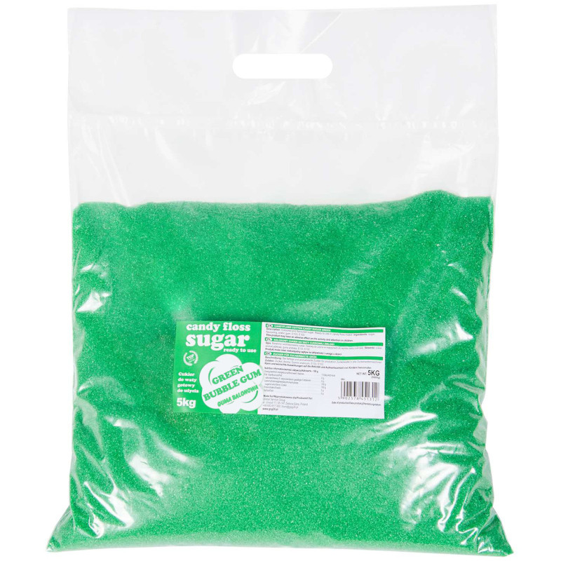 Spalvingas cukrus cukraus vatai žaliai, pagardintas guma 5kg