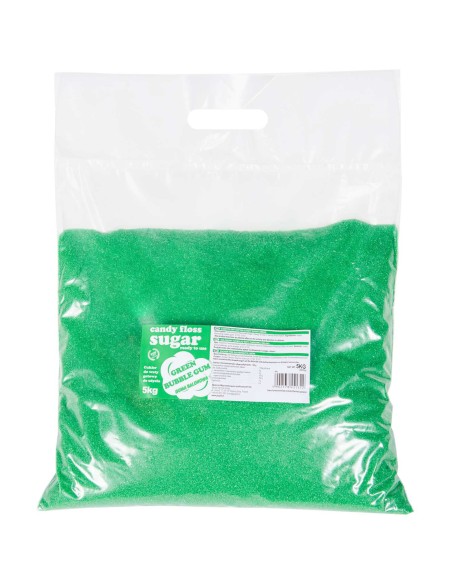 Spalvingas cukrus cukraus vatai žaliai, pagardintas guma 5kg Spalvingas cukrus cukraus vatai žaliai, pagardintas guma 5kg